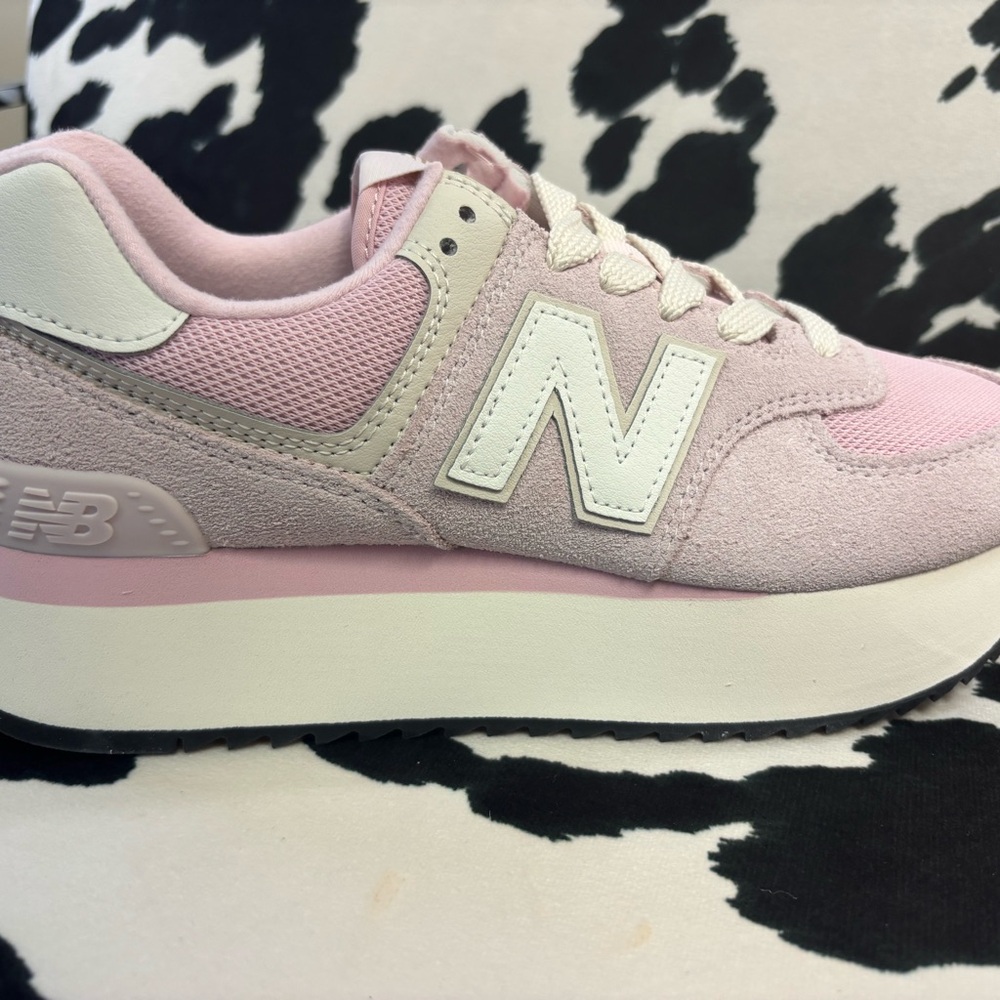 New Balance Pink and White Sneakers